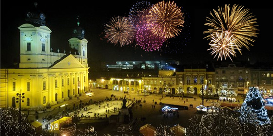Szilveszter és tűzijáték Debrecenben