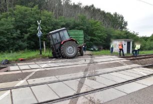 Traktor vonat baleset Bocskaikert